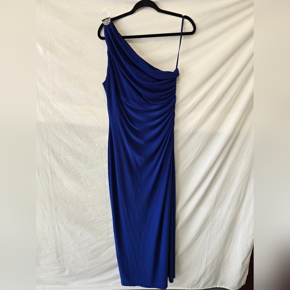 Royal Blue Ralph Lauren Evening Gown size 14 one shoulder